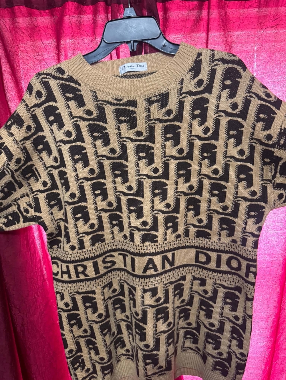 Dior Brown and Black Monogram Knit Sweater